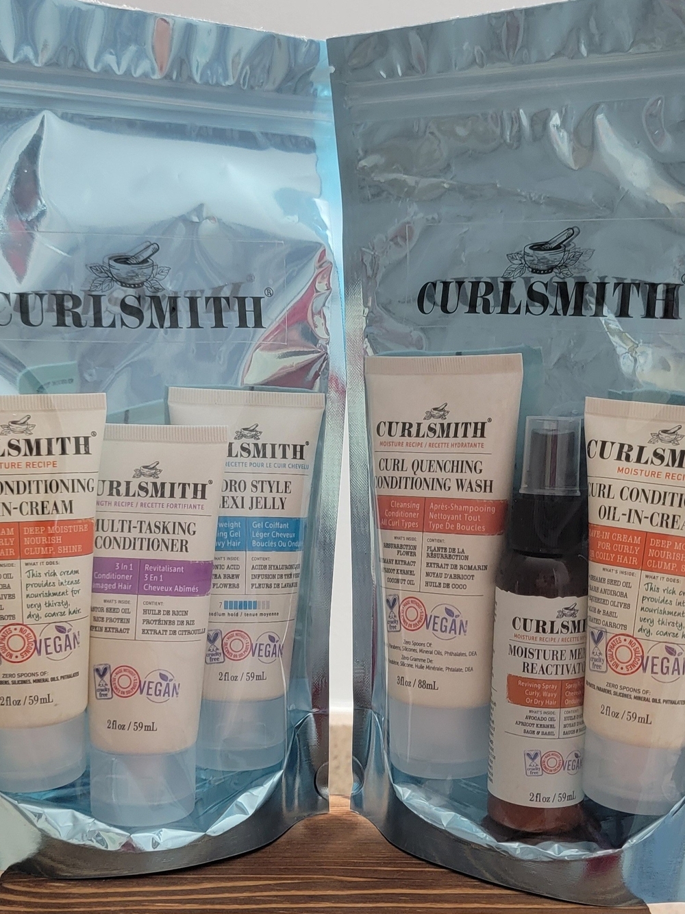 NEW Curlsmith Trial Travel Set Bundle - 2 Bags (6 Products Total) NWT